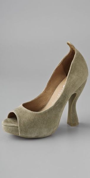 Jeffrey Campbell Laverne Suede Platform Pumps in Green (taupe) - Lyst