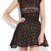 Red Valentino Knitted Lace Mini Dress in Black - Lyst