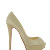 Christian Louboutin 140 Banana Calfskin Peep Toe Pumps in Green (beige) - Lyst