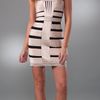 Bcbgmaxazria Stretch Satin Dress with Tulle in Gold (champagne) - Lyst