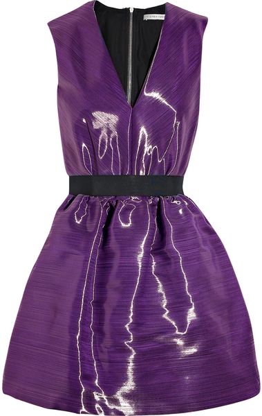Victoria Beckham Satincrepe Bell Dress in Purple - Lyst