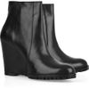 Minimarket Leather Wedge Ankle Boots in Black
