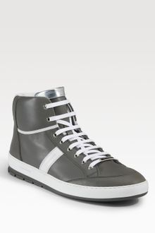 Dior Homme Leather High-top Sneakers - Lyst