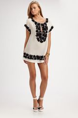 Oscar de la Renta Embroidered Silk Chiffon Coverup