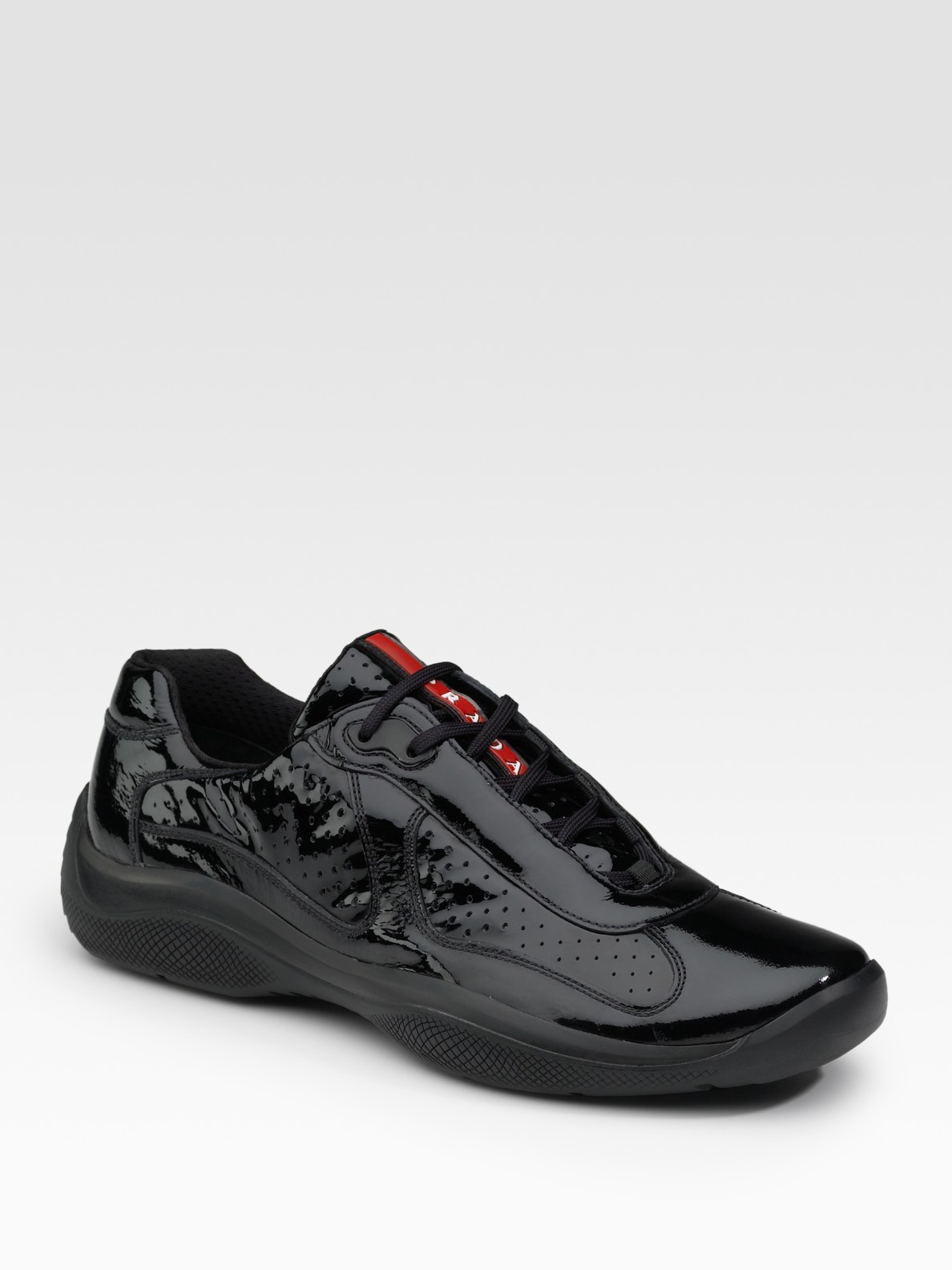 Prada Leather Sneakers in Black for Men | Lyst