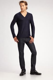 Versace Seamed V-neck Sweater - Lyst