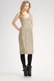 Burberry Prorsum Pleated Bustier Dress - Lyst