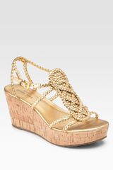Kate Spade Beachy Metallic Leather Wedge Sandals