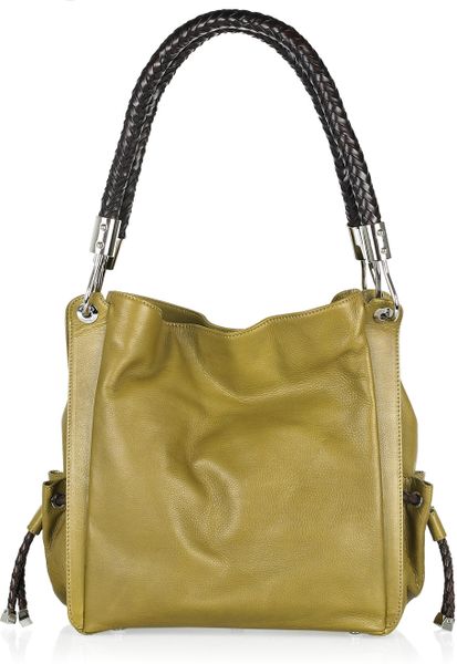 pipina braided handle leather tote bag