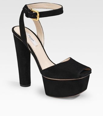 Prada Suede Sandals - Lyst
