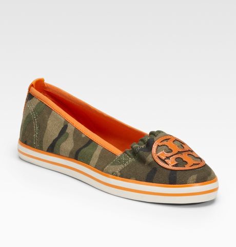 Tory Burch Canvas Sneakers in Green (camo) | Lyst