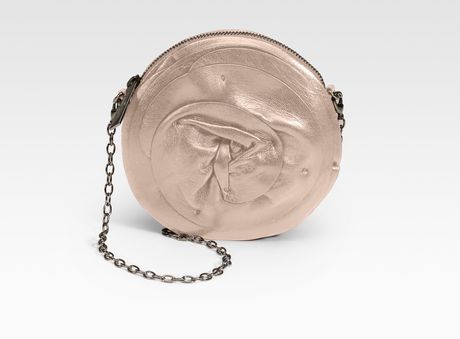 Valentino Petale Chain Strap Leather Mini Bag in Silver (BLUSH) - Lyst