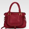Chloé Marcie Medium Leather Top Handle Bag in Red (RUBY) - Lyst