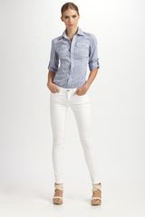 Michael by Michael Kors Railroad Striped Button-down Shirt