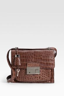 Michael Kors Gia Embossed Leather Flap Shoulder Bag - Lyst