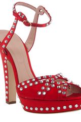 Sonia Rykiel Studded Satin Sandals