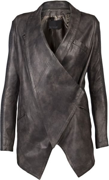 Yigal Azrouel Leather Blazer in Gray (grey) - Lyst