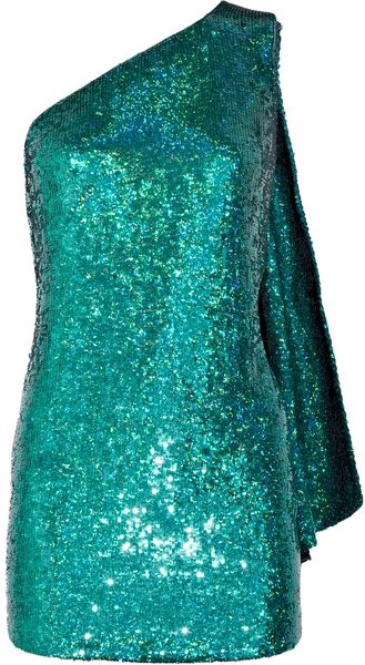 Ashish Sequined Silk One-shoulder Dress - Lyst
