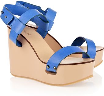 Chloé Leather and Acetate Wedge Platform Sandals - Lyst