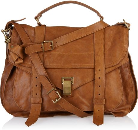 Proenza Schouler Ps1 Extra Large Leather Satchel in Brown (caramel) - Lyst