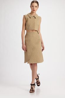 Yves Saint Laurent Cotton/wool Asymmetrical Wrap Skirt - Lyst