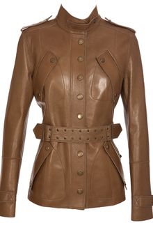 Burberry Prorsum Leather Safari Jacket - Lyst