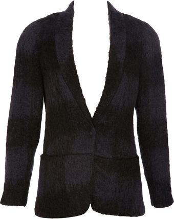  Mohair Check Print Jacket 