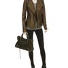 Vince Soft Leather Biker Jacket in Green (forest) - Lyst