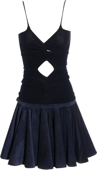 Mark Fast Mini Suede Dress - Lyst
