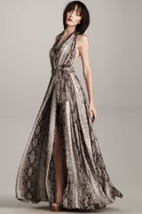 Lanvin Satin Python-print Gown