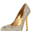 Miu Miu Glittered Pump in Silver (black) - Lyst