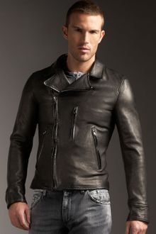 Dolce & Gabbana Leather Motorcycle Jacket - Lyst
