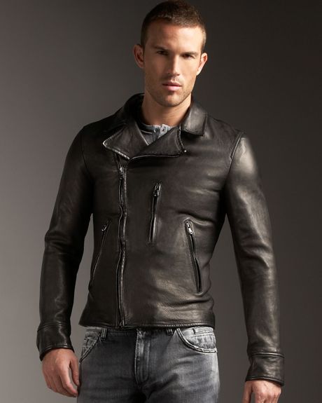 Dolce & Gabbana Leather Motorcycle Jacket in Black for Men | Lyst