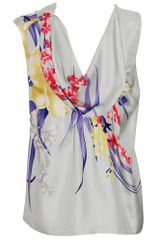 Dries Van Noten Chiara Orchid-print Silk Top