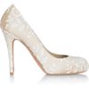 Alexander Mcqueen Lacecovered Satin Pumps in Beige (white) - Lyst