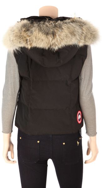 canada goose vest with fur hood