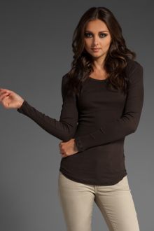 James Perse Rib Jewel Long Sleeve Tee - Lyst