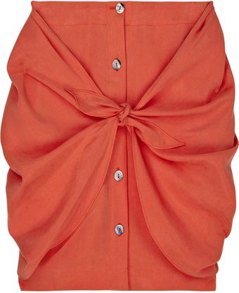 Adam Tie-front Shantung Skirt - Lyst