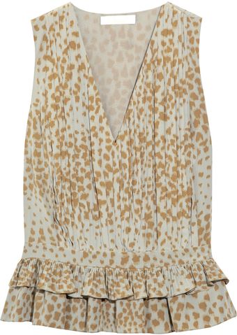 Chloé Printed Silk Top - Lyst