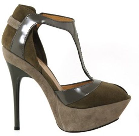 L.a.m.b. Peppa T Strap Heels in Gray (grey) - Lyst