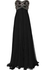 Marchesa Beaded Silk-chiffon Gown