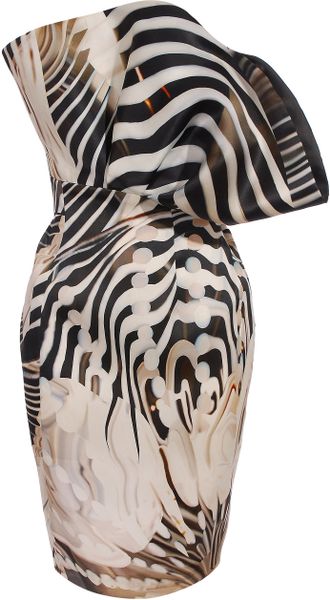 Mary Katrantzou Strapless Fan Dress - Lyst