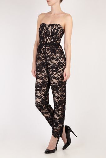 Tibi Chantal Lace Strapless Jumpsuit - Lyst