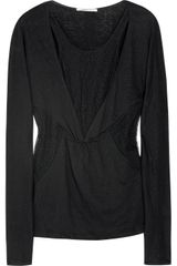 Vanessa Bruno Lace-insert Linen-blend Sweater
