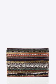 Oscar de la Renta Embroidered Fold Over Clutch - Lyst