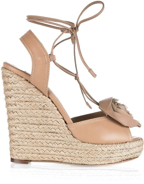 beige lace up wedges