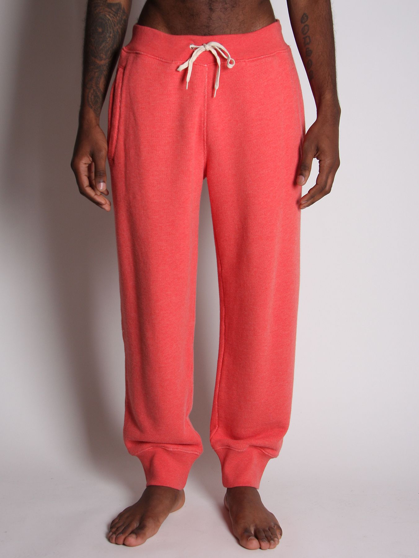 Folk Mens Cotton Jersey Drawstring Track Pant in Pink for Men (coral