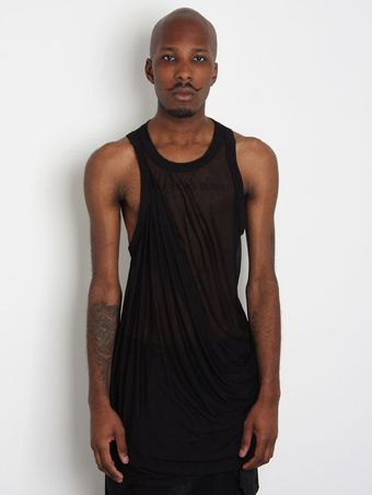 Rick Owens Mens Aysmmetric Wrap Tank Vest - Lyst