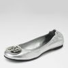 Tory Burch Metallic Reva Ballerina Flat in Silver - Lyst