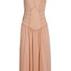 Alberta Ferretti Silkchiffon Bodice Dress in Orange - Lyst